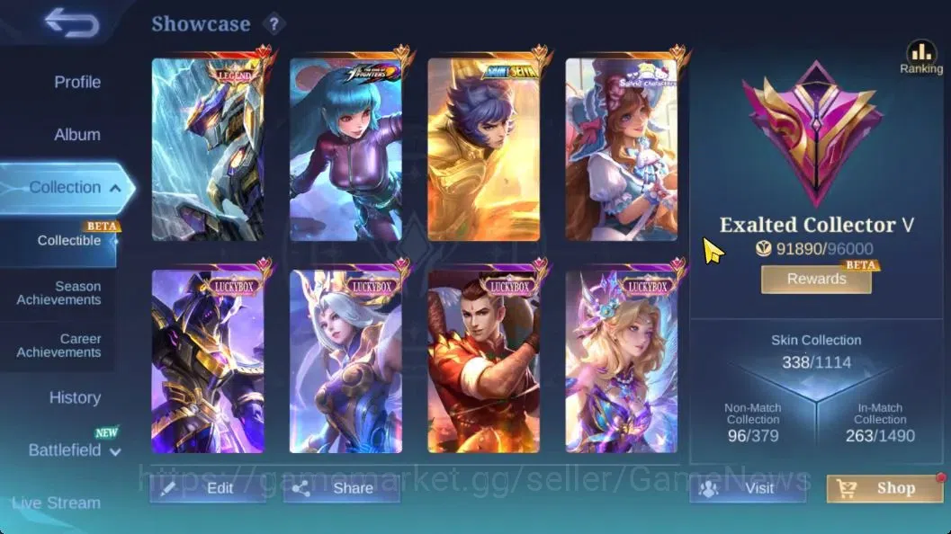 Mobile Legends: Bang Bang Accounts Hero 133|Skin 338|Recall TLPH|Legend Saber,KOF (Au image 3