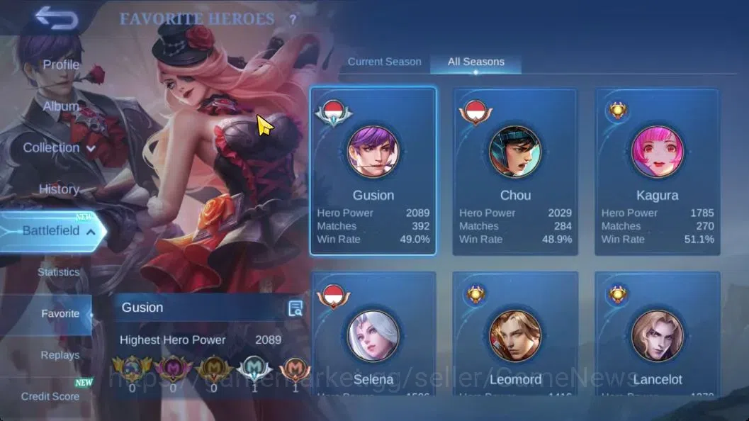 Mobile Legends: Bang Bang Accounts Hero 133|Skin 338|Recall TLPH|Legend Saber,KOF (Au image 4