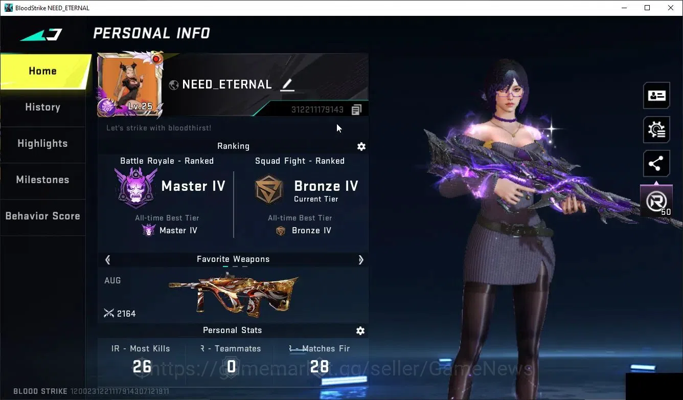 Blood Strike Accounts Collab Skin ASIA|ETERNAL KALA-Whisper+Collab ENZO-Kraken|8 ULTRA[Ran-DuskBorn,2 2