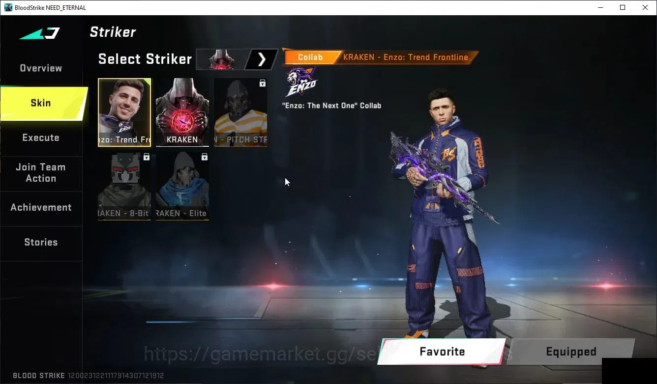 Blood Strike Accounts Collab Skin ASIA|ETERNAL KALA-Whisper+Collab ENZO-Kraken|8 ULTRA[Ran-DuskBorn,2 3