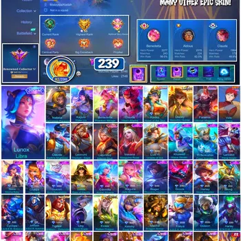 Mobile Legends: Bang Bang Collector #3710 239 Skins | Collector Natalia | Gusion | Man image 1