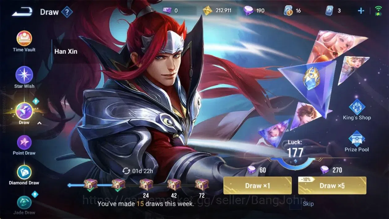 Honor of Kings Accounts Global | 112H 152S | Blessed Nakoruru, Saint Seiya image 15