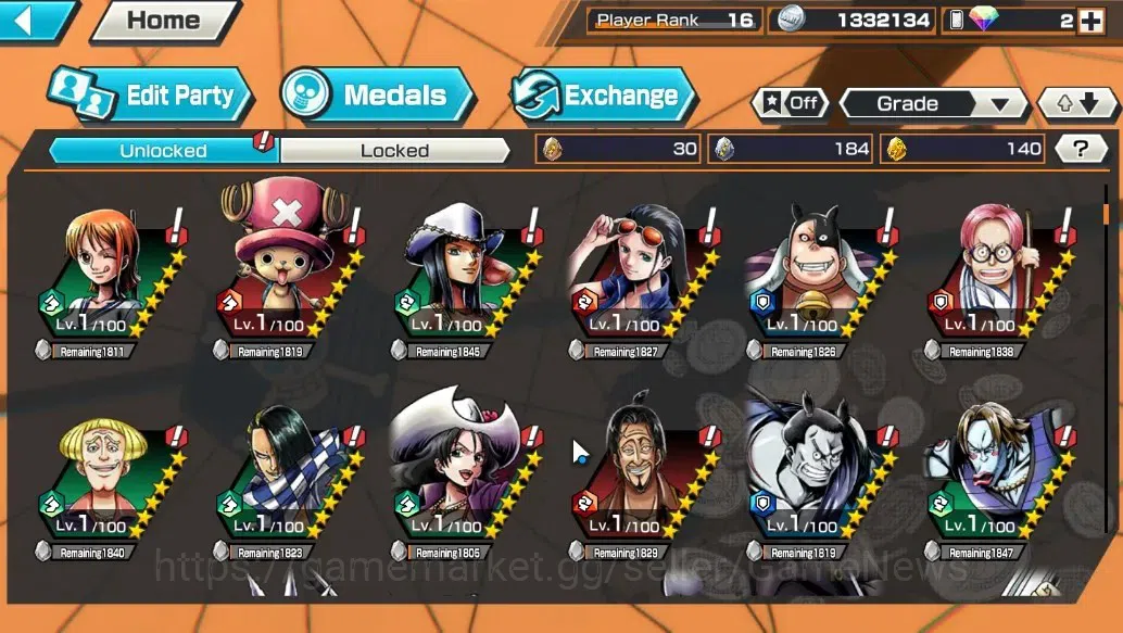 One Piece Bounty Rush Accounts Global |6 EX |T4E Marshall D. Teach Lv82,T5E St. J image 13