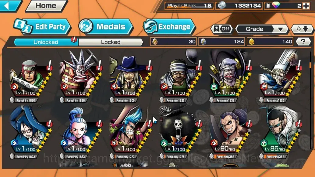 One Piece Bounty Rush Accounts Global |6 EX |T4E Marshall D. Teach Lv82,T5E St. J image 14