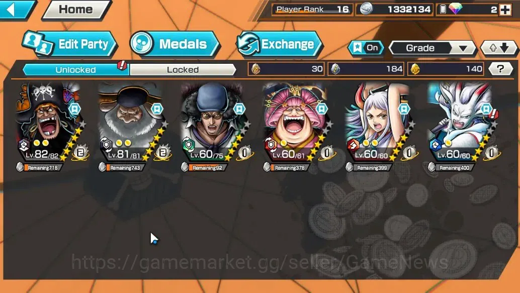One Piece Bounty Rush Accounts Global |6 EX |T4E Marshall D. Teach Lv82,T5E St. J image 5