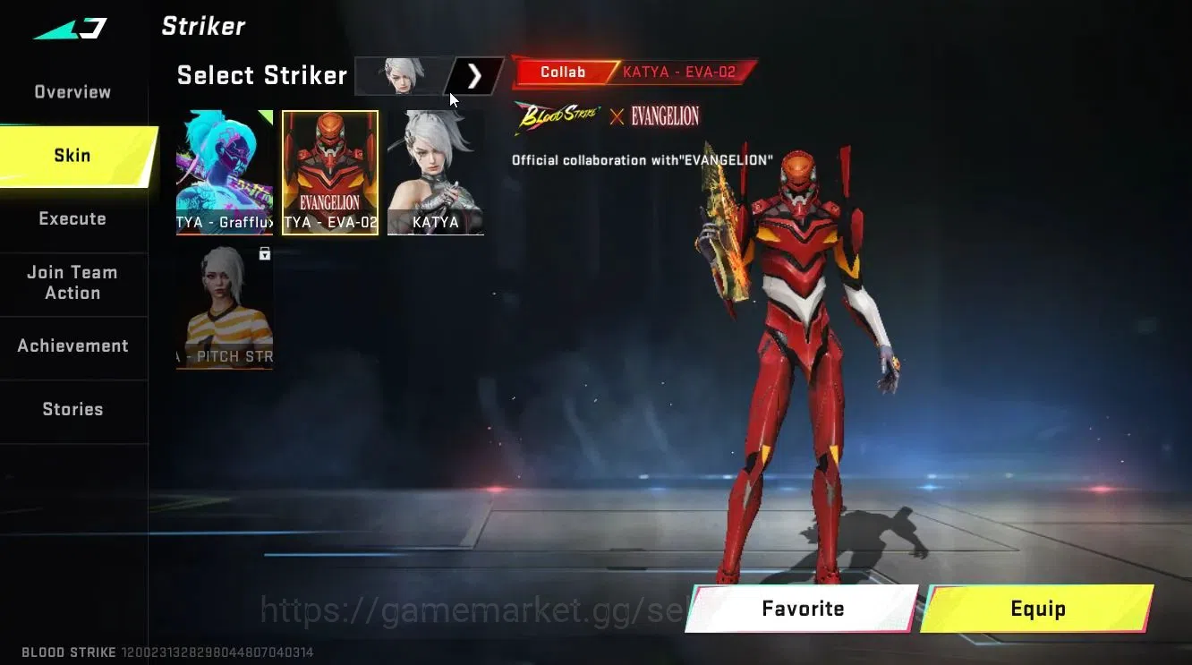 Blood Strike Accounts Collab Skin ASIA|ETERNAL MP5-Bloodrift Lv3|Collab AOT [ETHAN]+EVA [KATYA,SCAR]|8 10