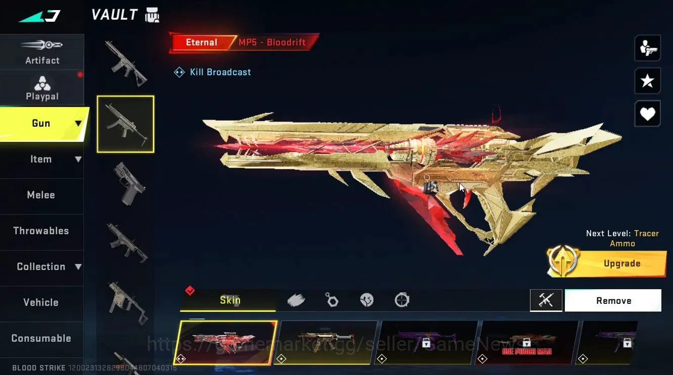 Blood Strike Accounts Collab Skin ASIA|ETERNAL MP5-Bloodrift Lv3|Collab AOT [ETHAN]+EVA [KATYA,SCAR]|8 14