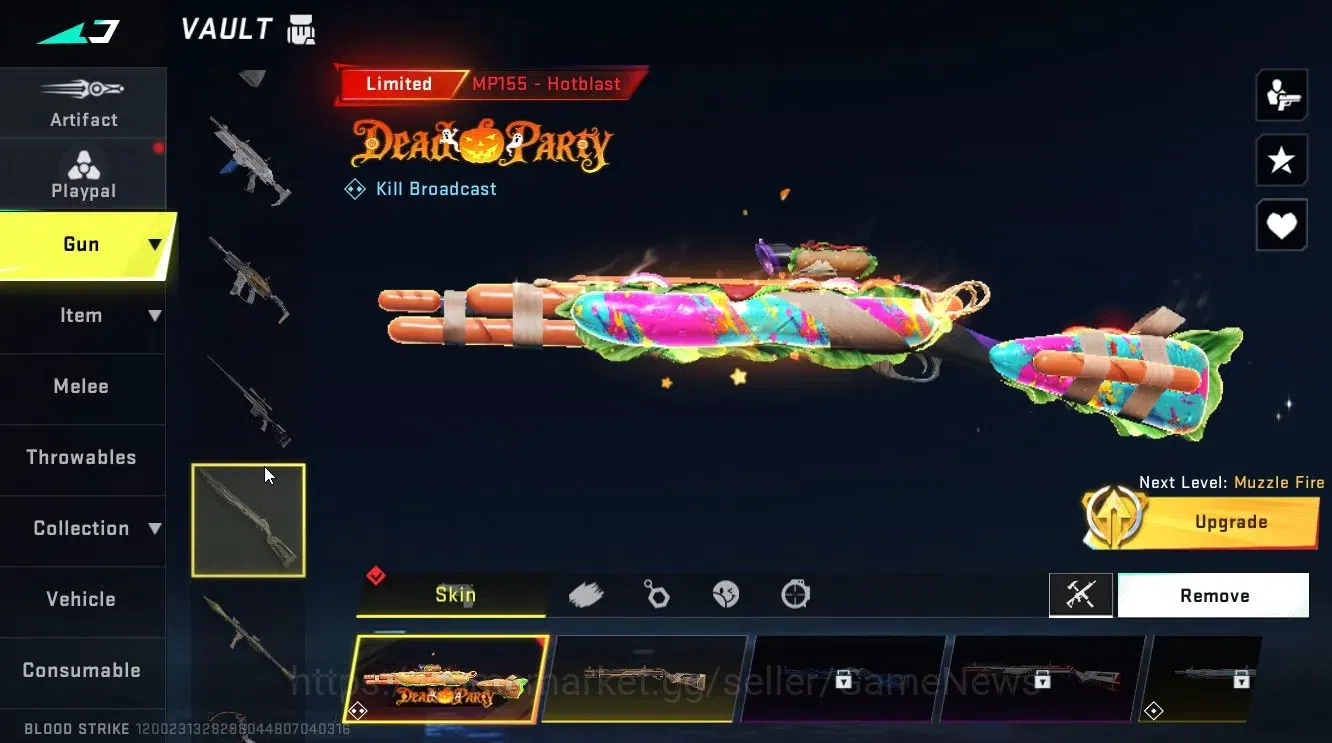 Blood Strike Accounts Collab Skin ASIA|ETERNAL MP5-Bloodrift Lv3|Collab AOT [ETHAN]+EVA [KATYA,SCAR]|8 18