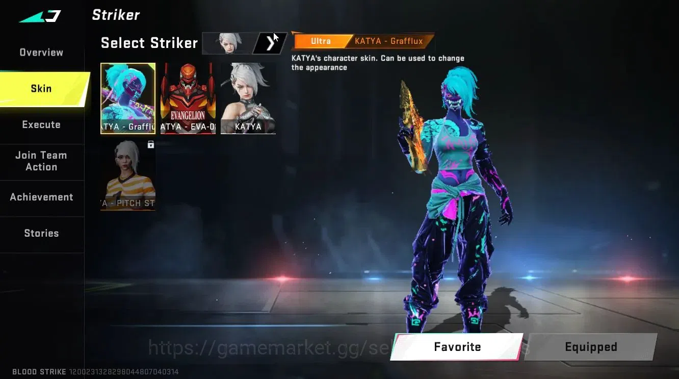 Blood Strike Accounts Collab Skin ASIA|ETERNAL MP5-Bloodrift Lv3|Collab AOT [ETHAN]+EVA [KATYA,SCAR]|8 9