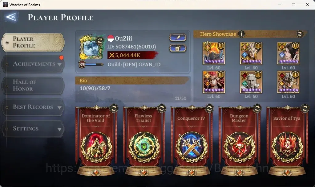 Watcher of Realms Accounts End-Game Global 60xx|5M Power|11Lord:Oren,Solcadiens,Rivenhald,Laya,Cyrus,Morrigan,Torodor,King 1