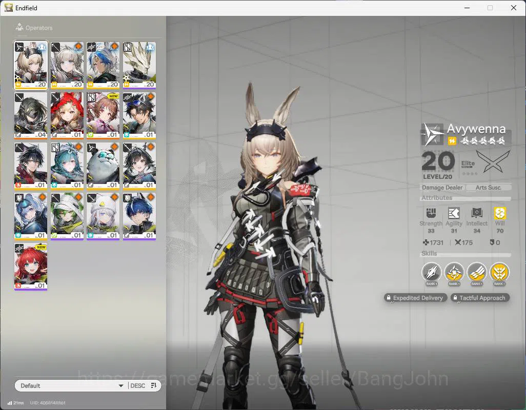 Arknights: Endfield Accounts ASIA | starter Rossi, Ardelia sign, WP 6s3, AKE248 image 3
