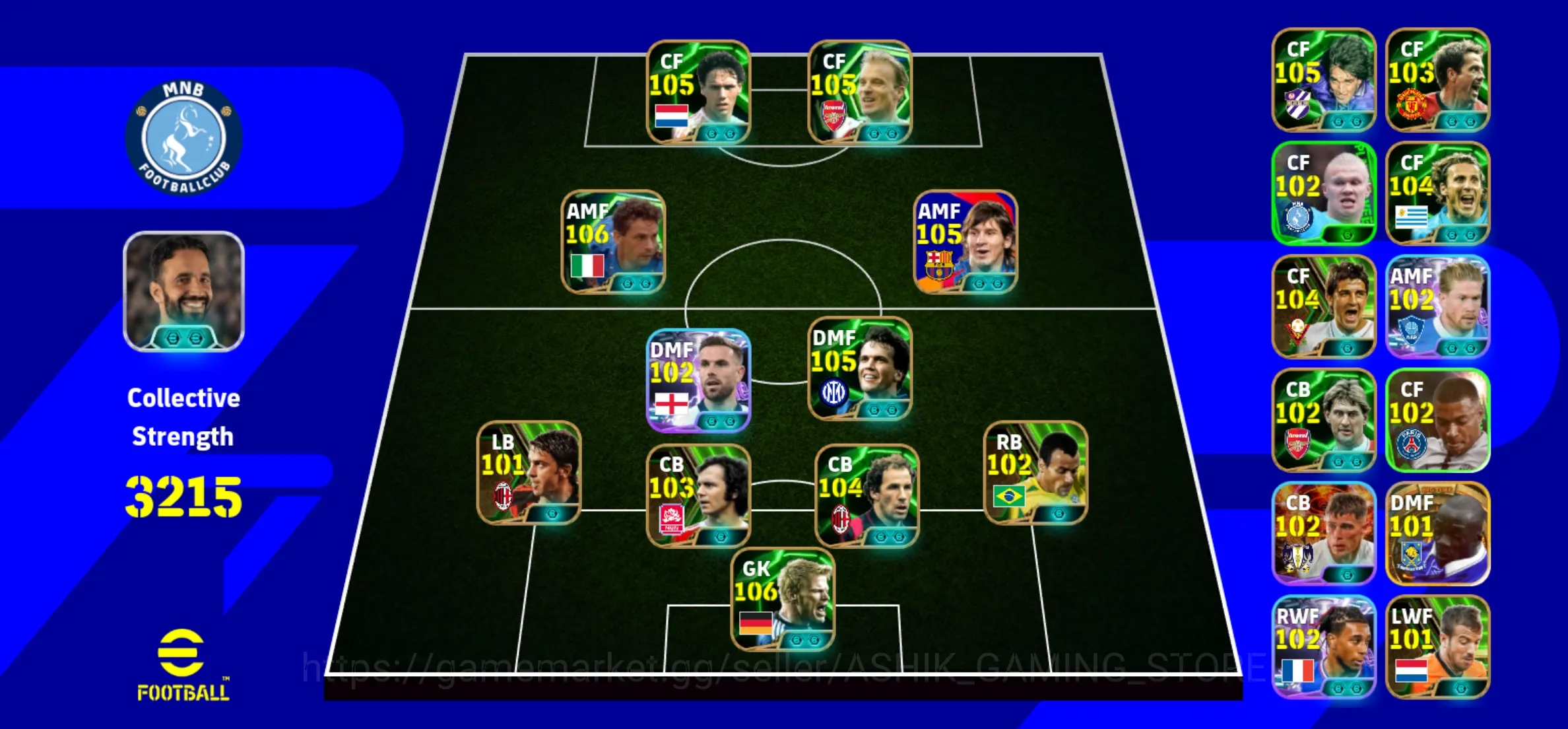 eFootball Accounts Legends & Iconic Players eFootball 2026 Dream Team | 106+ Rated Squad | Messi • Haaland • Mbappé • Vieira 1