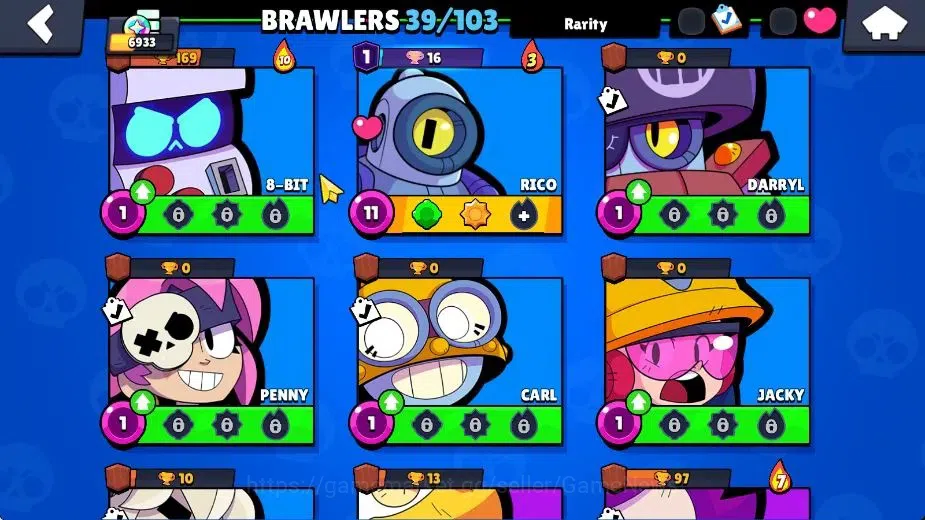 Brawl Stars Accounts 6933 Trophy|1334 Bling|39 Brawlers 4 Max [Shelly,N image 10