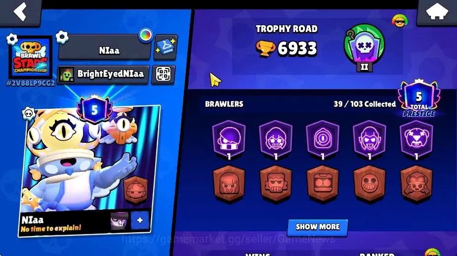 Brawl Stars Accounts 6933 Trophy|1334 Bling|39 Brawlers 4 Max [Shelly,N image 2