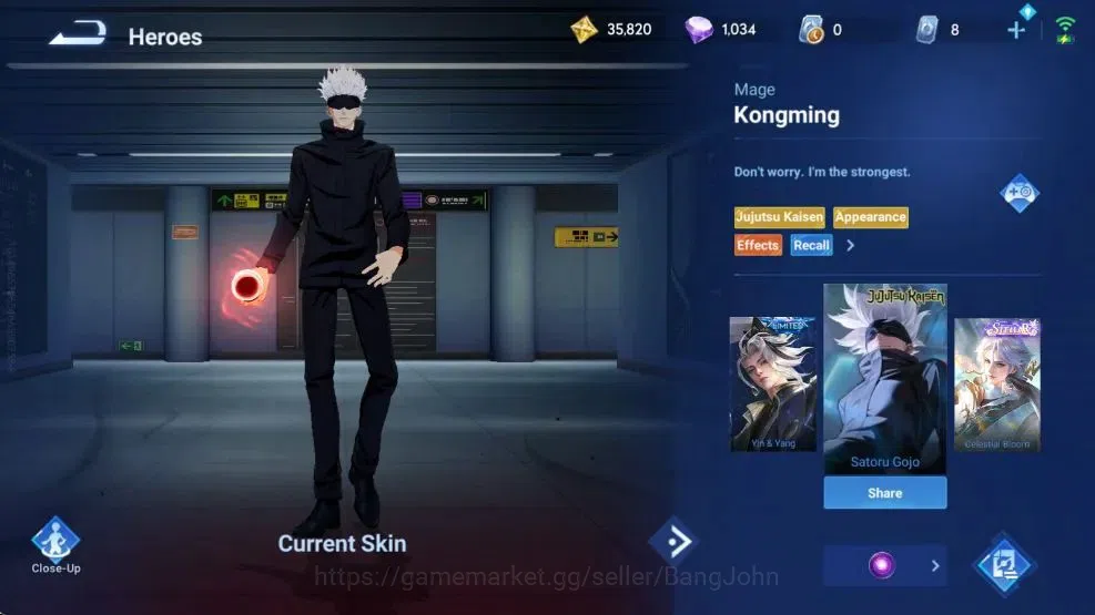 Honor of Kings Accounts Global | 112H 138S |Jujutsu Kaisen Kongming, Sima  image 8