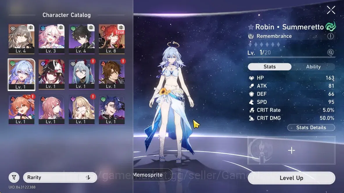 Honkai Star Rail Accounts Starter ASIA|Starter|1 Golden Companion|Selector ON|TL 4|2 Limited (Robin Summeretto,Sparkle 1
