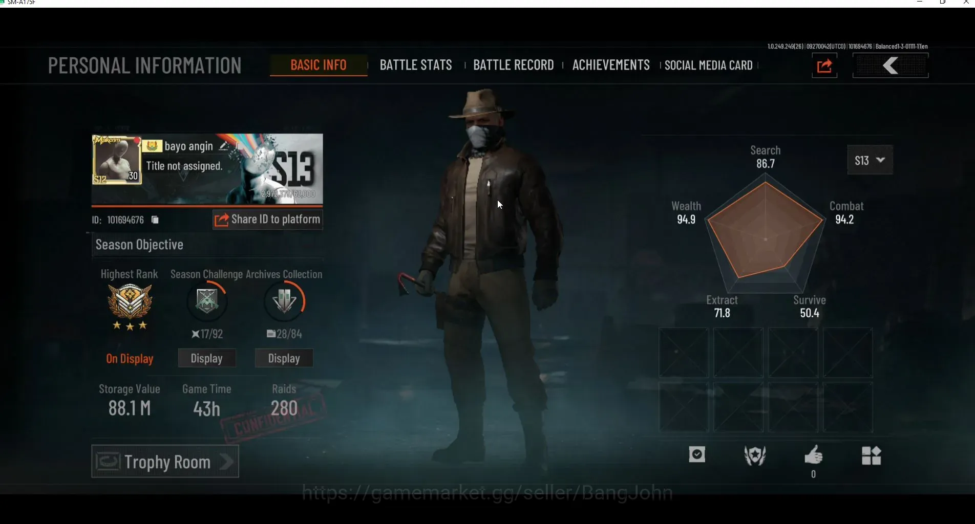 Arena Breakout Accounts High Value Mobile |LV 30| SV 88,1M | CV 80,7M | Exclusive MG H416 | OF AKM,CBe FAL,SS MDR,MG GROZA 1