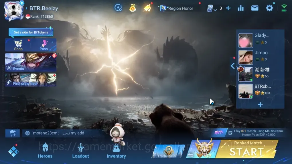 Honor of Kings Accounts Rare Skin Hero 113|Skin 187|KIC Luna,GM Gan & Mo,Sanxingdui Hou Yi,Flora 1