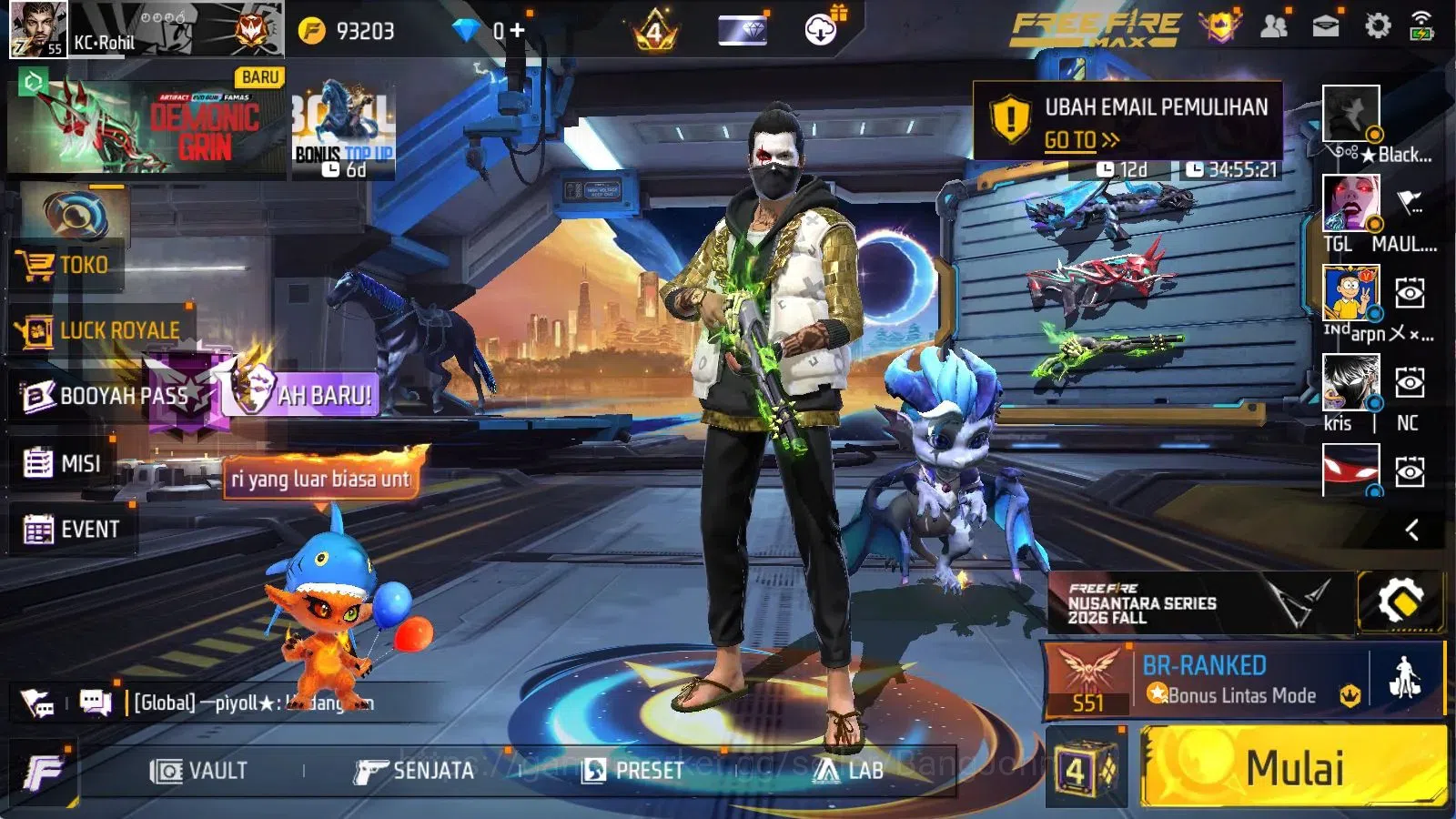 Free Fire Accounts Indonesia | Indonesia | Evo(AK47 Draco Lv7,Famas D image 1