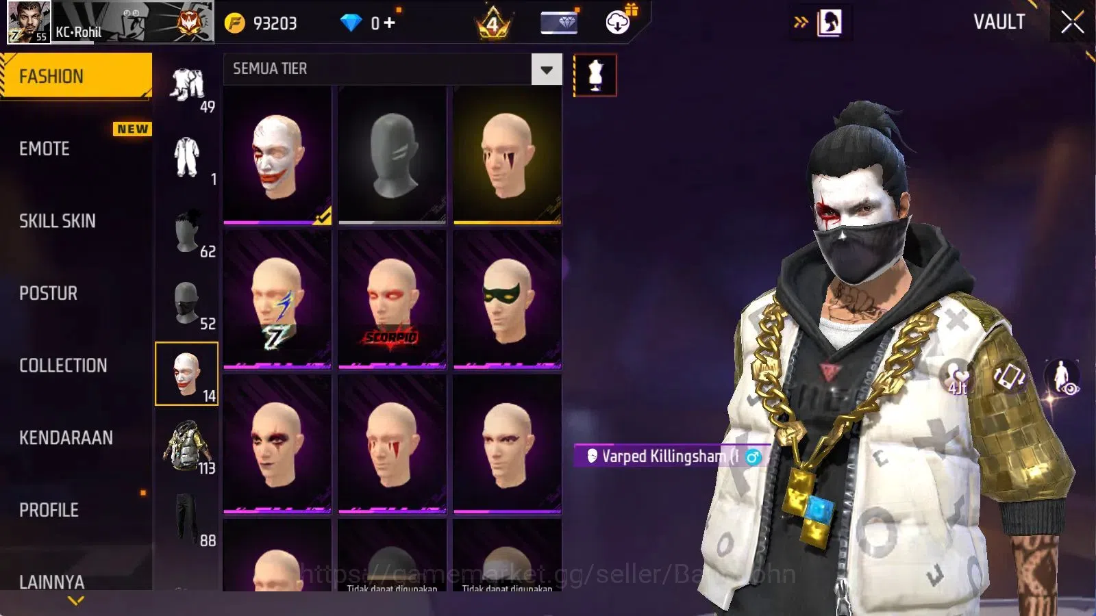 Free Fire Accounts Indonesia | Indonesia | Evo(AK47 Draco Lv7,Famas D image 10