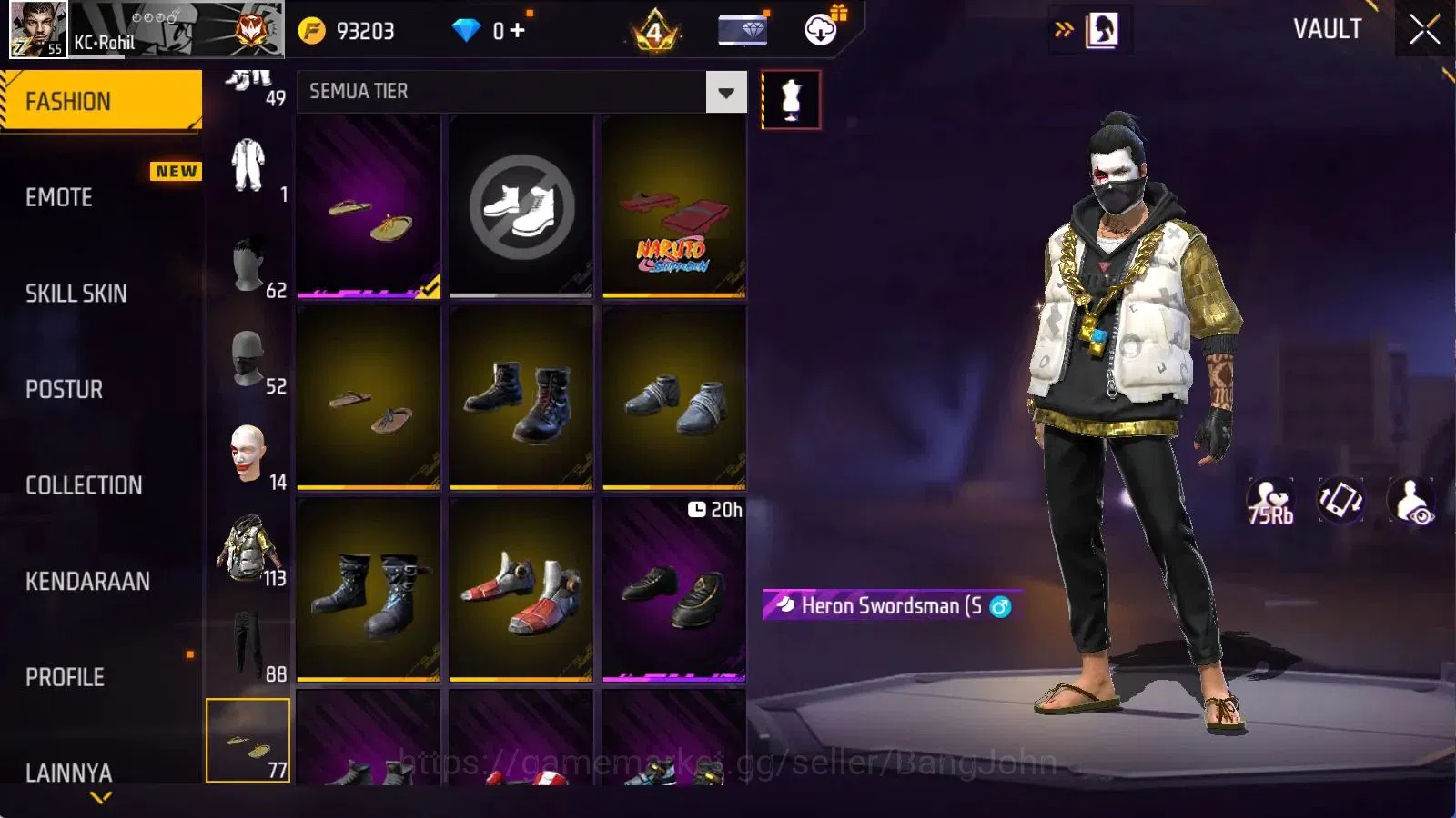 Free Fire Accounts Indonesia | Indonesia | Evo(AK47 Draco Lv7,Famas D image 13