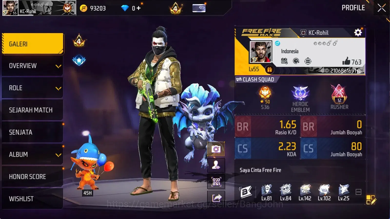 Free Fire Accounts Indonesia | Indonesia | Evo(AK47 Draco Lv7,Famas D image 17