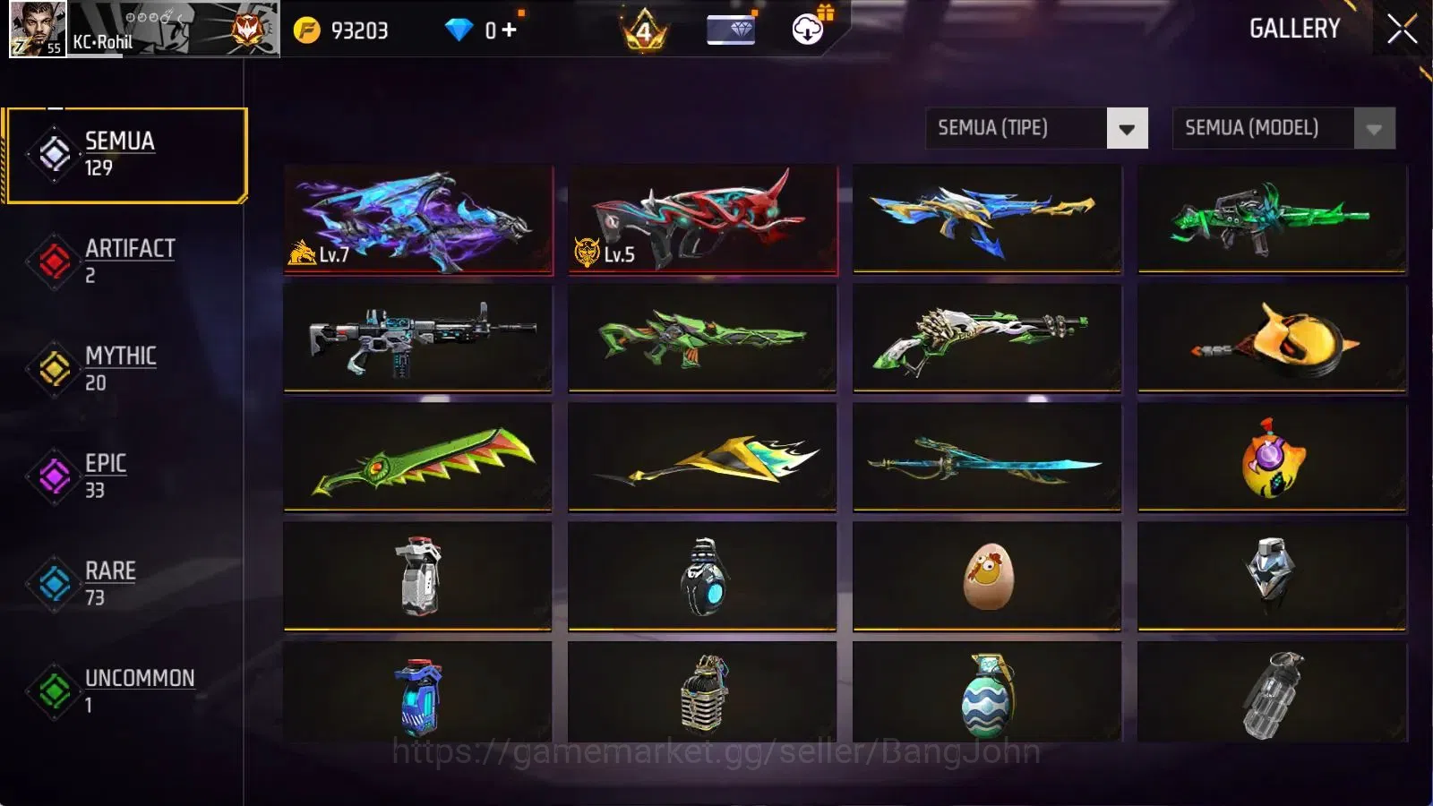 Free Fire Accounts Indonesia | Indonesia | Evo(AK47 Draco Lv7,Famas D image 5
