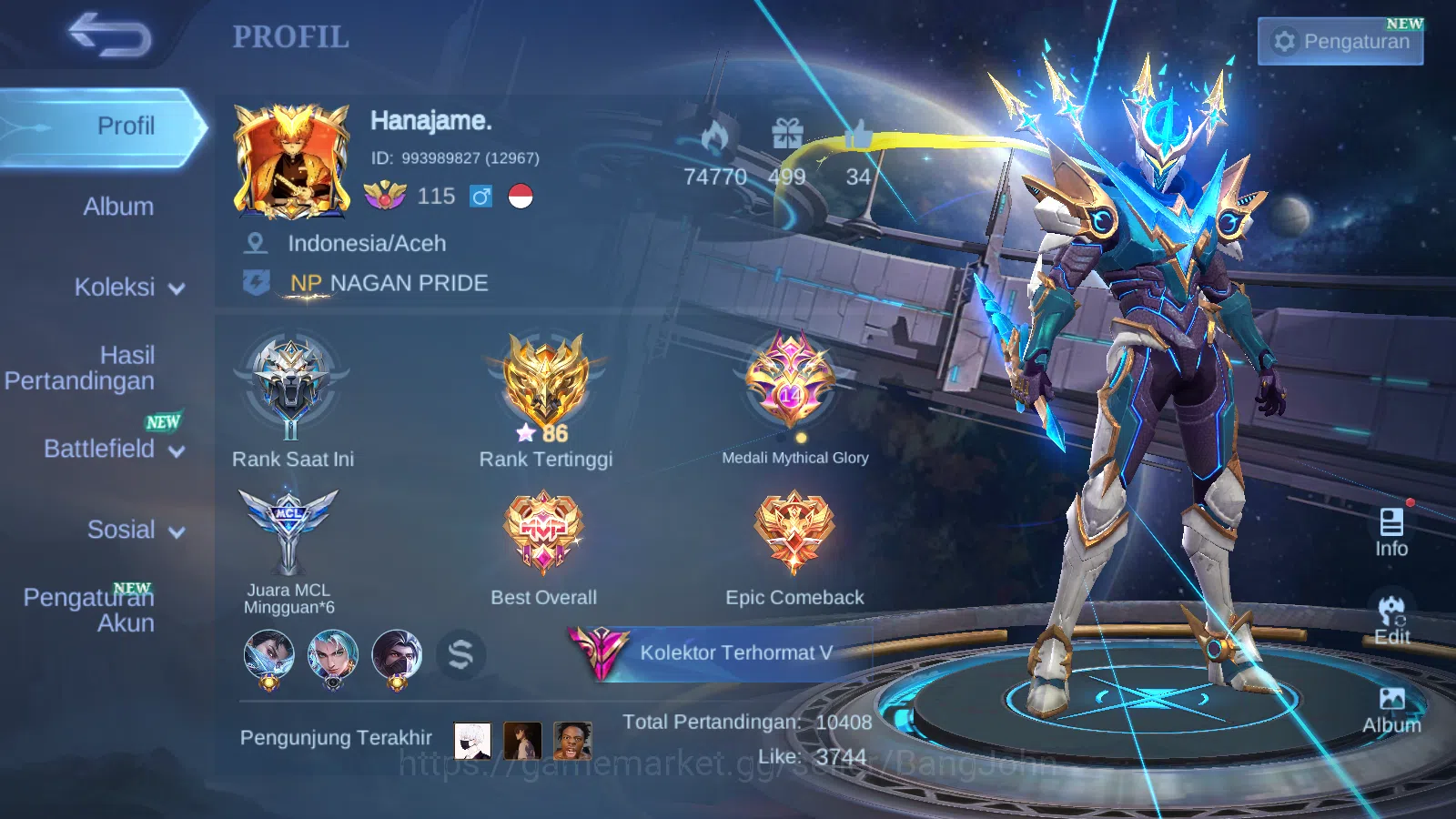 Mobile Legends: Bang Bang Accounts Hero 127 | Skin 285 | Legend Gusion | Aspirant Lay image 1