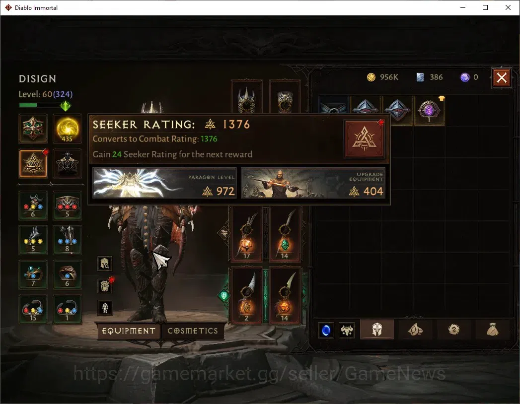 Diablo Immortal Accounts Sea - Vasily|CS OFF|Lv60(324)|Tempest|26k CR|Reso  image 5