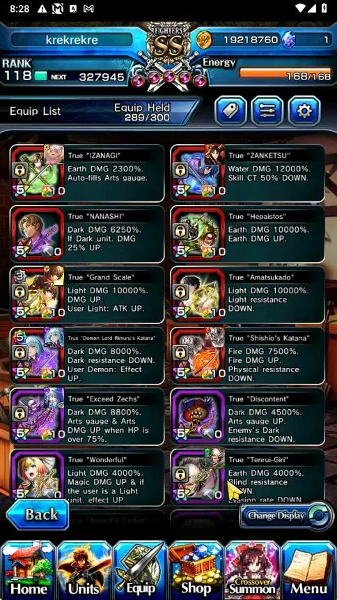 Grand Summoners Accounts Global|Rank 118|25 Ascend+4 TW|[RR Rimuru,DLS Rimu image 6