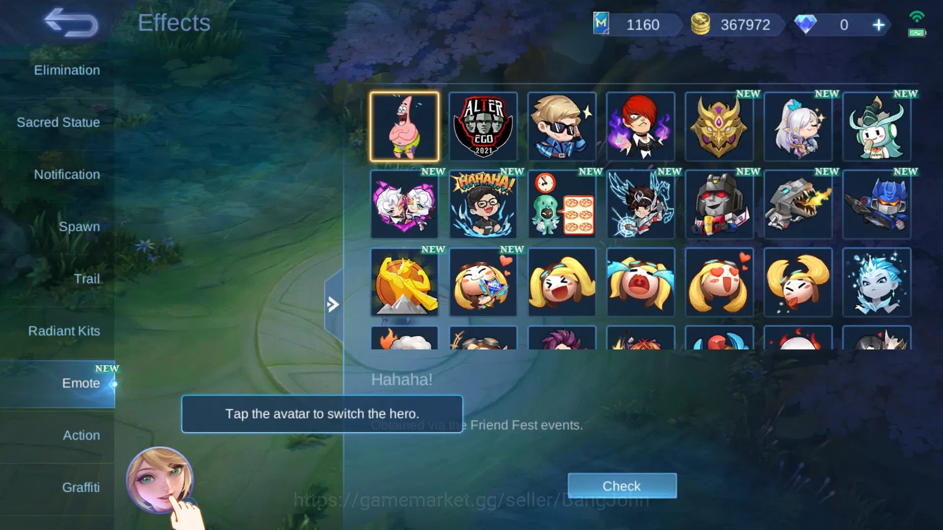 Mobile Legends: Bang Bang Accounts Hero 1311 | Skin 273 | Sun Chou | Valentine Claude image 3