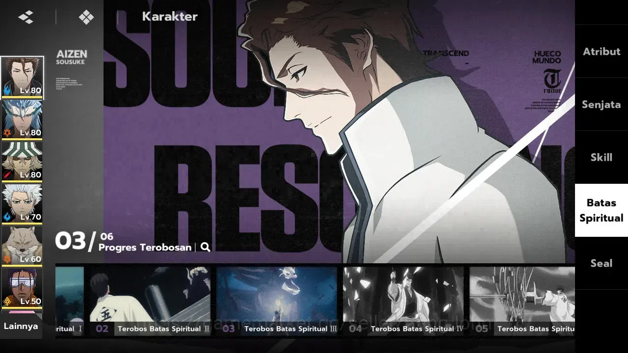 BLEACH: Soul Resonance Accounts Nuverse SEA | Mid Game | Lvl 61 | 5 SSR + Seal 5 (Aizen 3/6, Urahara 2/6, Grimmjow, Toshiro 10