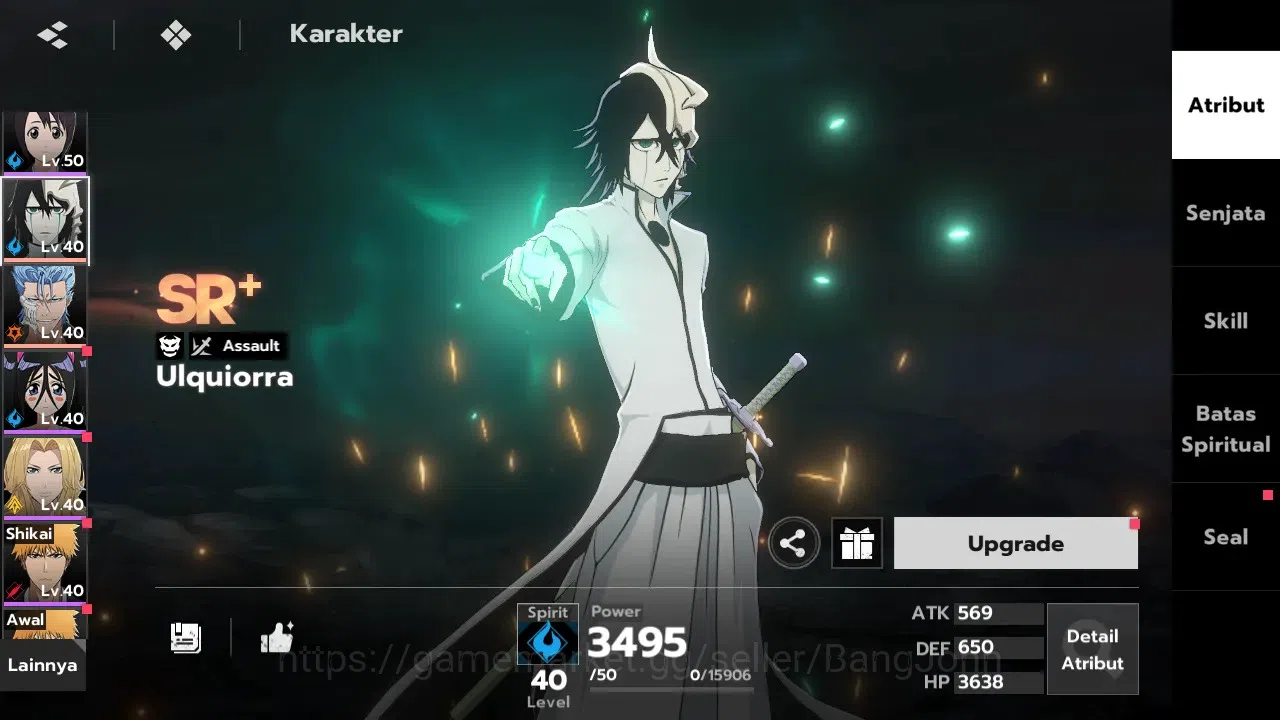 BLEACH: Soul Resonance Accounts Nuverse SEA | Mid Game | Lvl 61 | 5 SSR + Seal 5 (Aizen 3/6, Urahara 2/6, Grimmjow, Toshiro 17
