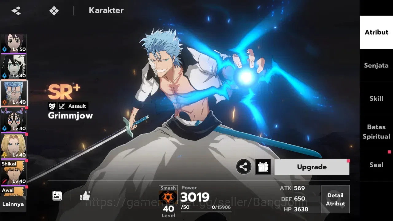 BLEACH: Soul Resonance Accounts Nuverse SEA | Mid Game | Lvl 61 | 5 SSR + Seal 5 (Aizen 3/6, Urahara 2/6, Grimmjow, Toshiro 18