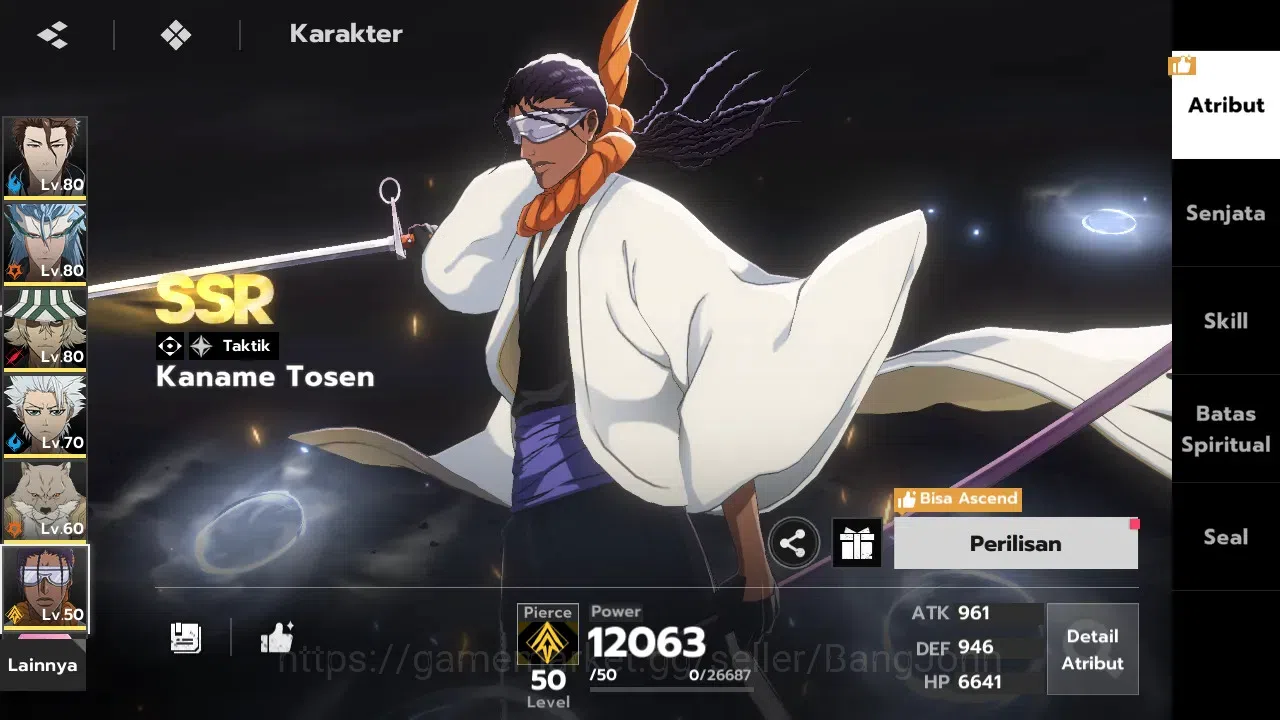 BLEACH: Soul Resonance Accounts Nuverse SEA | Mid Game | Lvl 61 | 5 SSR + Seal 5 (Aizen 3/6, Urahara 2/6, Grimmjow, Toshiro 19