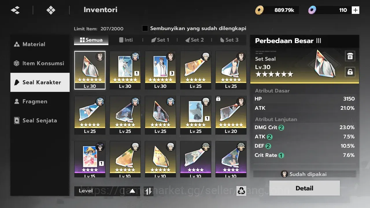 BLEACH: Soul Resonance Accounts Nuverse SEA | Mid Game | Lvl 61 | 5 SSR + Seal 5 (Aizen 3/6, Urahara 2/6, Grimmjow, Toshiro 5