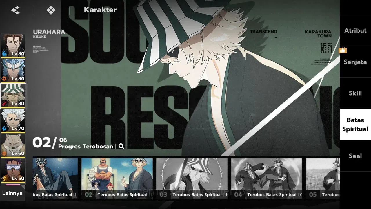 BLEACH: Soul Resonance Accounts Nuverse SEA | Mid Game | Lvl 61 | 5 SSR + Seal 5 (Aizen 3/6, Urahara 2/6, Grimmjow, Toshiro 9