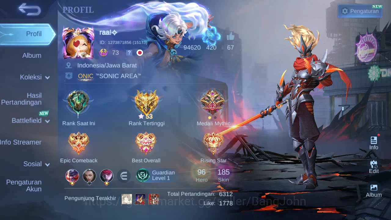 Mobile Legends: Bang Bang Others Hero 96 Skin 185 | Annual Haya | CC Natalia | Dtam image 1