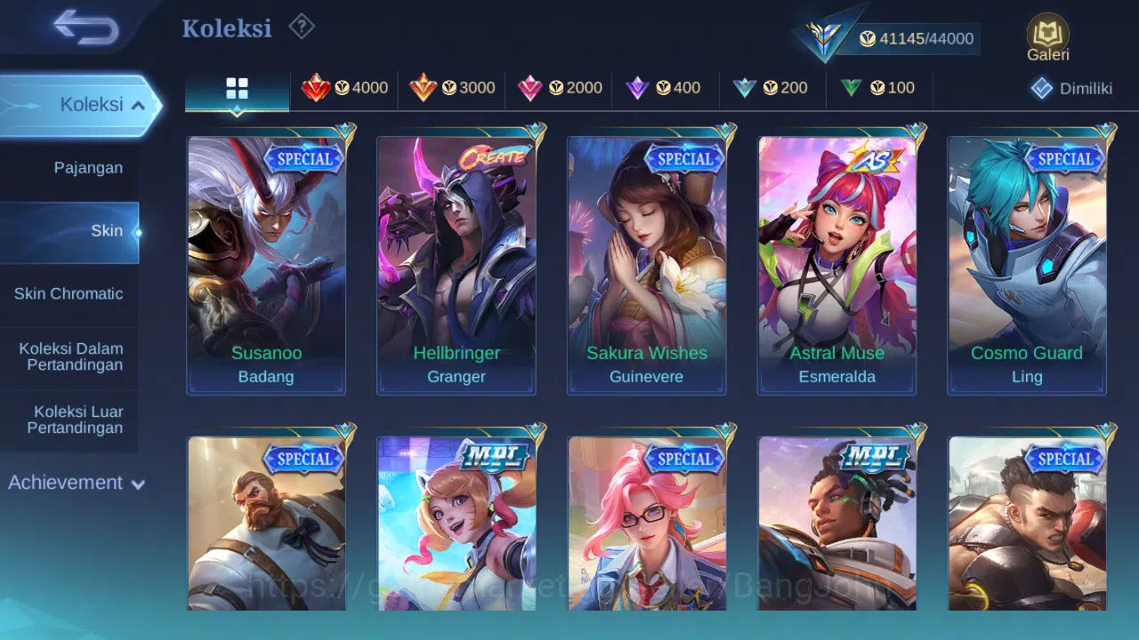 Mobile Legends: Bang Bang Accounts Others Hero 96 Skin 185 | Annual Haya | CC Natalia | Dtamer Masha, Kimmy | Valentine 11