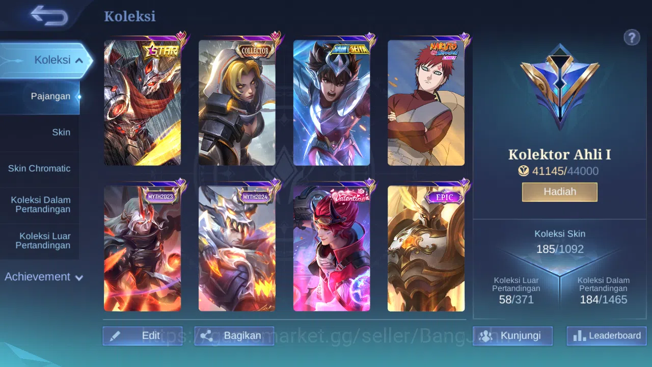 Mobile Legends: Bang Bang Accounts Others Hero 96 Skin 185 | Annual Haya | CC Natalia | Dtamer Masha, Kimmy | Valentine 12