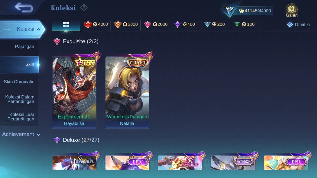 Mobile Legends: Bang Bang Accounts Others Hero 96 Skin 185 | Annual Haya | CC Natalia | Dtamer Masha, Kimmy | Valentine 2