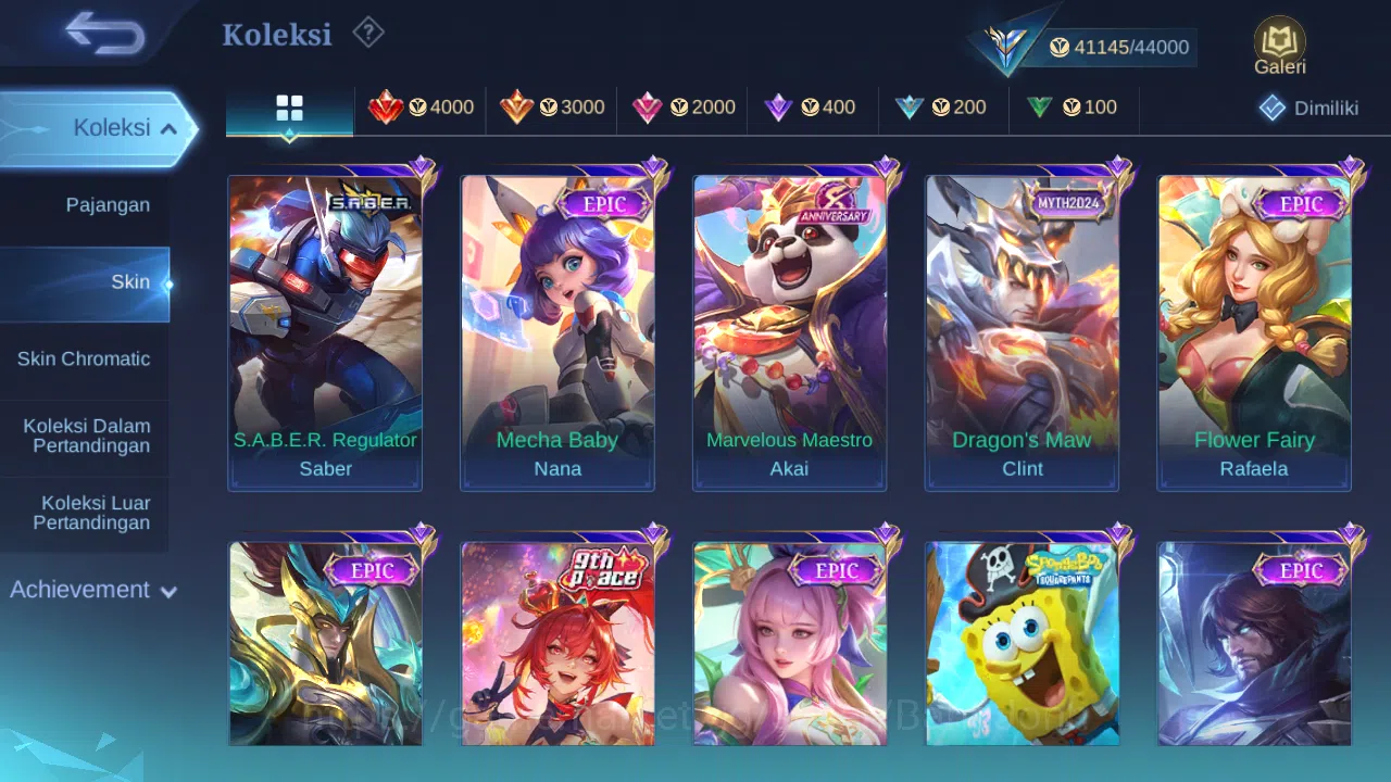 Mobile Legends: Bang Bang Accounts Others Hero 96 Skin 185 | Annual Haya | CC Natalia | Dtamer Masha, Kimmy | Valentine 3