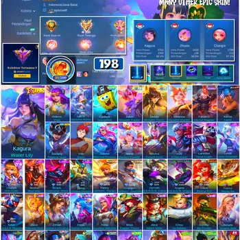 Mobile Legends: Bang Bang Accounts #4447 198 Skins | Karina Leona (KOF) | Badang Pegasus Seiya (SAINT SEIYA) | Cyclops