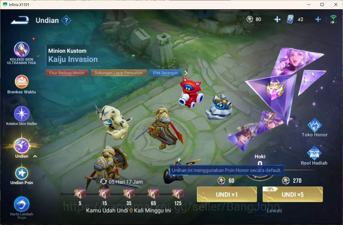 Honor of Kings Accounts GLOBAL | hero 22, skin 7 legend houyi, Arthur, RAR image 3