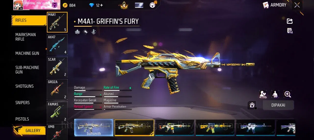 Free Fire Accounts Indonesia | AKUN LVL 56 SG TROMPET,MAMBAH,BUNYY VAULT 123 EMOTE 28 ANIMASI 2 KATANA LOBY 1 FIST 1 TAS 25 7