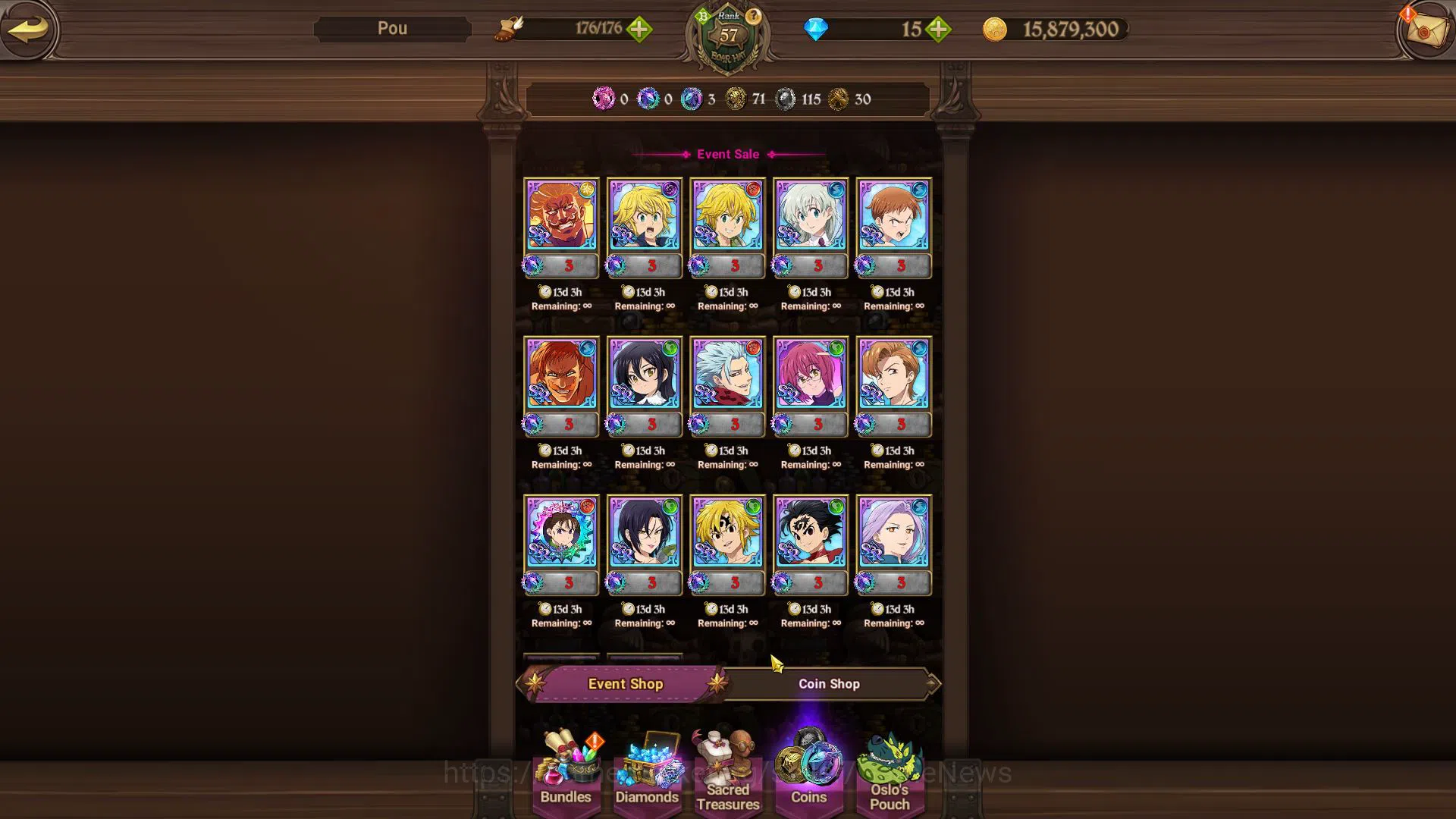 The Seven Deadly Sins: Grand Cross Accounts Global|1 M CC|Starter Ch4|4 UR| Salos, Oppressor D image 9