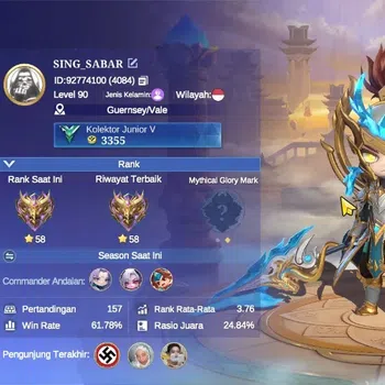 Magic Chess: Go Go Accounts High Mythic 58|37 Commander 2 Max|18 Skin| Epic Zilong,2 Special,11 Elite,4 Painted|3