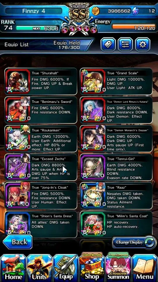 Grand Summoners Accounts End-Game Global|Rank 74|12 Ascend+4 TW|(WH Fen,DL Samurai Rimuru,Sung Jinwoo,Choi Jong In)+TW,S 4