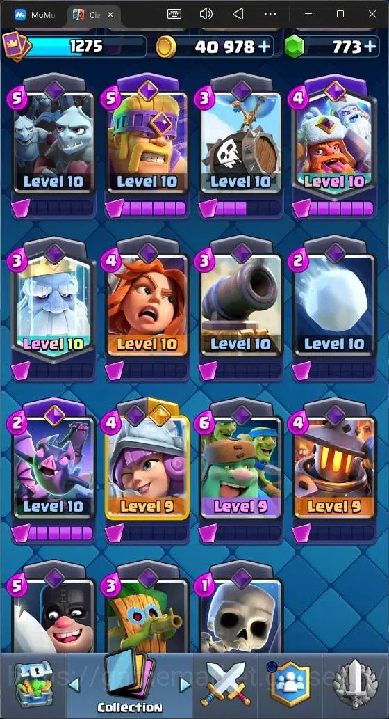 Clash Royale Accounts High-End Global |CL 1275|KTL 13|Trophy 9208|119 Cards|1 Max|6 Champ|3 Hero|8 Evo|773 Gems|40k 12