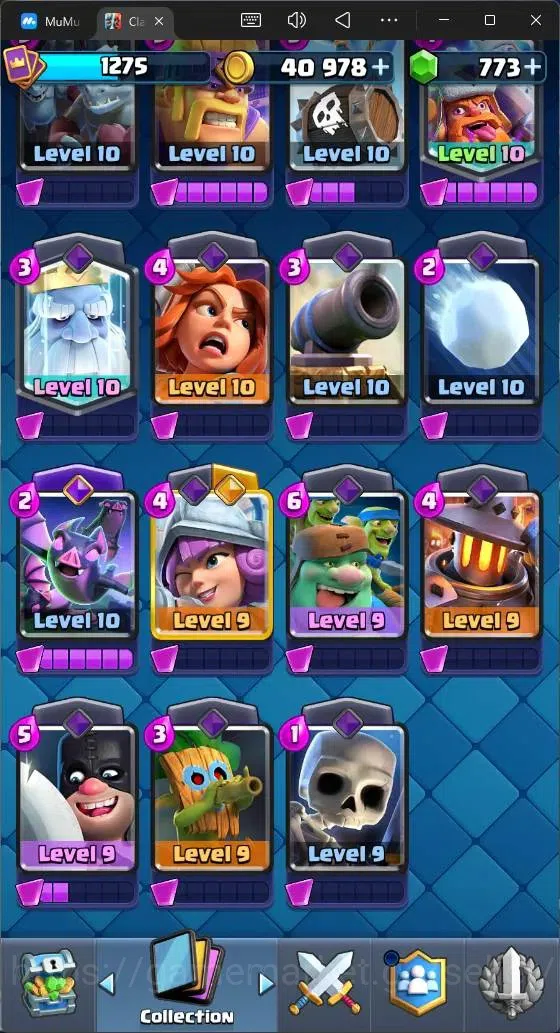 Clash Royale Accounts High-End Global |CL 1275|KTL 13|Trophy 9208|119 Cards|1 Max|6 Champ|3 Hero|8 Evo|773 Gems|40k 13